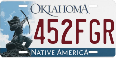 OK license plate 452FGR
