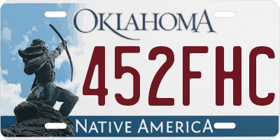 OK license plate 452FHC