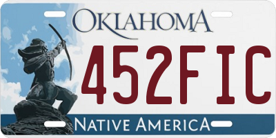 OK license plate 452FIC