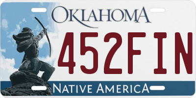 OK license plate 452FIN