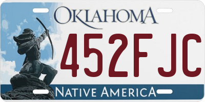 OK license plate 452FJC