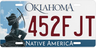 OK license plate 452FJT