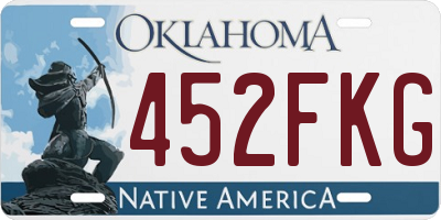 OK license plate 452FKG