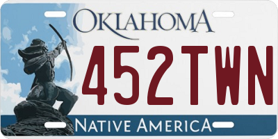 OK license plate 452TWN