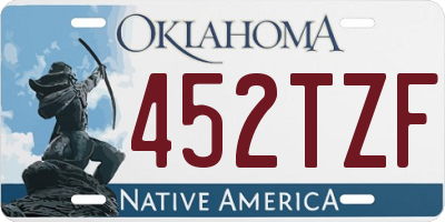 OK license plate 452TZF