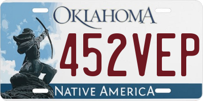 OK license plate 452VEP