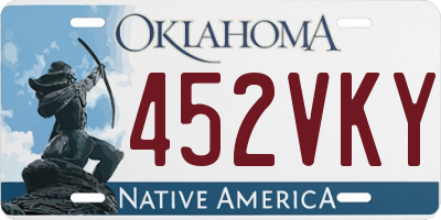 OK license plate 452VKY