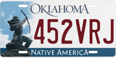OK license plate 452VRJ