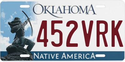 OK license plate 452VRK