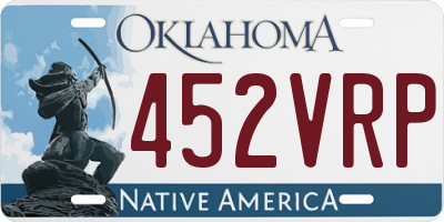 OK license plate 452VRP