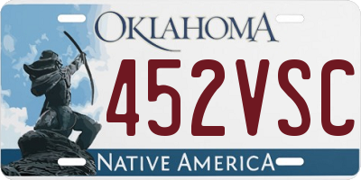 OK license plate 452VSC