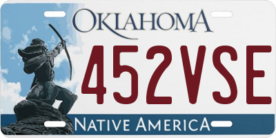 OK license plate 452VSE