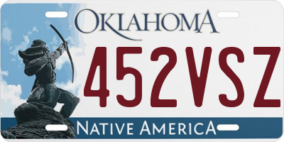 OK license plate 452VSZ