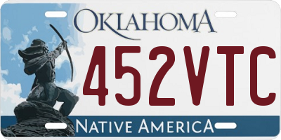 OK license plate 452VTC