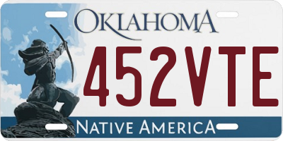 OK license plate 452VTE