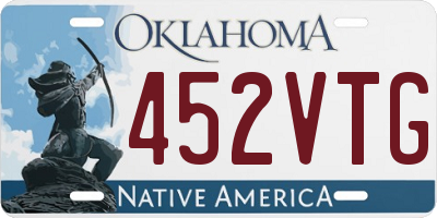 OK license plate 452VTG