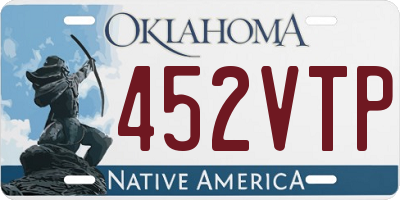 OK license plate 452VTP
