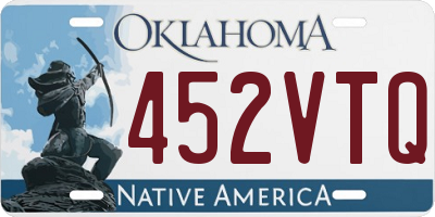 OK license plate 452VTQ