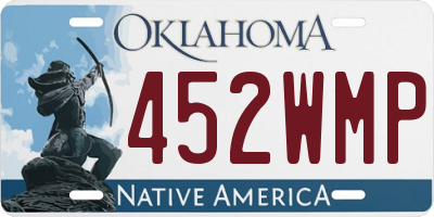 OK license plate 452WMP