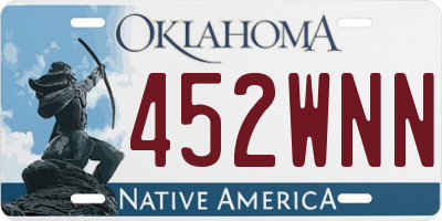 OK license plate 452WNN