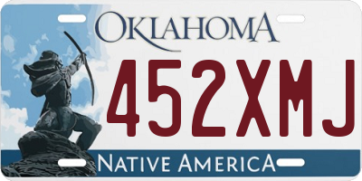 OK license plate 452XMJ