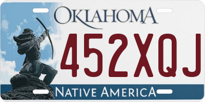 OK license plate 452XQJ