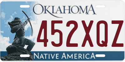 OK license plate 452XQZ