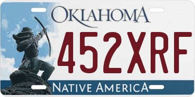 OK license plate 452XRF