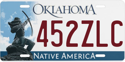 OK license plate 452ZLC