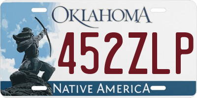 OK license plate 452ZLP