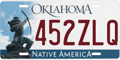 OK license plate 452ZLQ