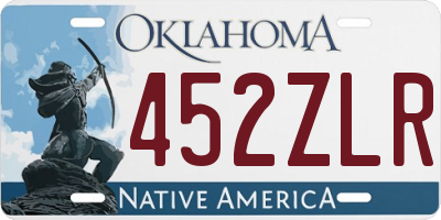 OK license plate 452ZLR