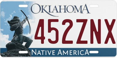 OK license plate 452ZNX