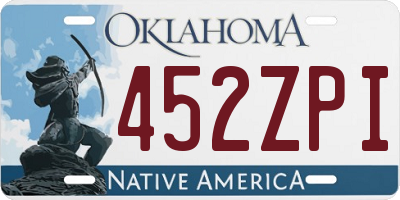 OK license plate 452ZPI