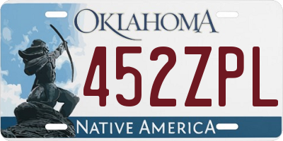 OK license plate 452ZPL