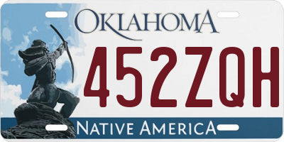 OK license plate 452ZQH