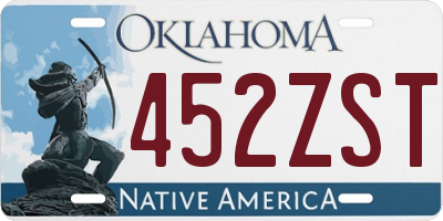 OK license plate 452ZST