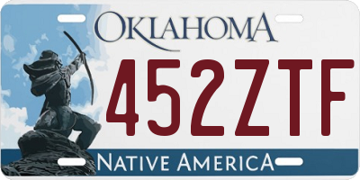 OK license plate 452ZTF