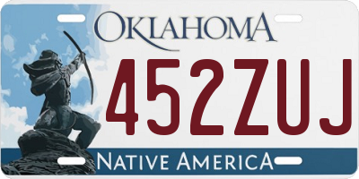 OK license plate 452ZUJ