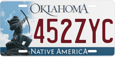OK license plate 452ZYC