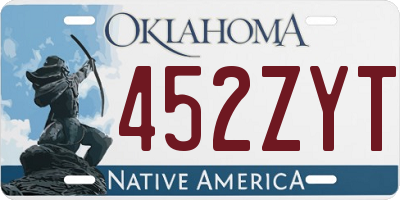 OK license plate 452ZYT