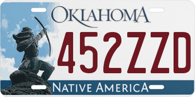 OK license plate 452ZZD