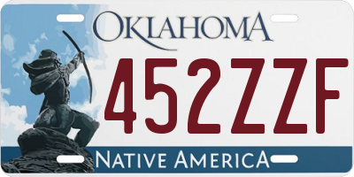 OK license plate 452ZZF