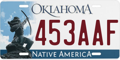 OK license plate 453AAF