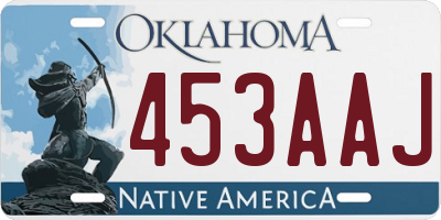 OK license plate 453AAJ