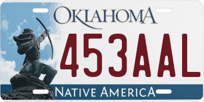 OK license plate 453AAL