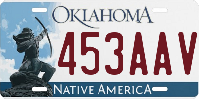 OK license plate 453AAV