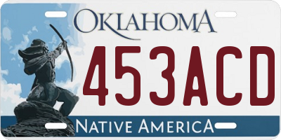 OK license plate 453ACD
