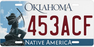 OK license plate 453ACF