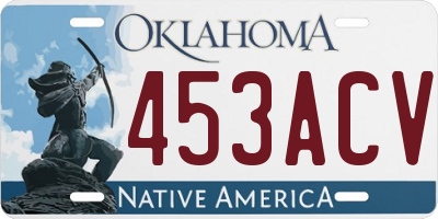 OK license plate 453ACV